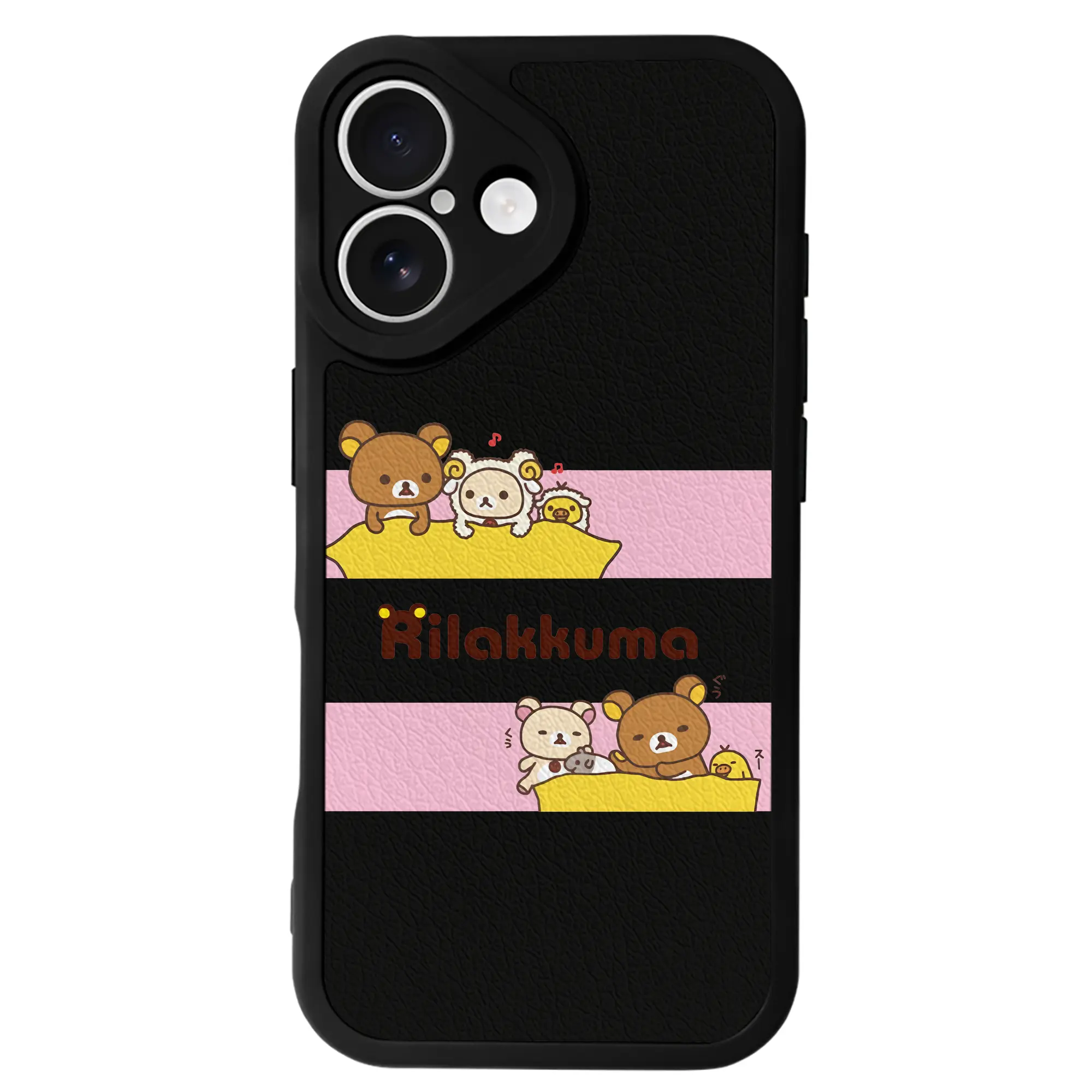 リラックマ (Rilakkuma) グッズ リラックマ (Rilakkuma) - IPhone 16シリーズ対応 ・ シリコンスマホケース ・ レザー調 ・ 高精度フィット ・ 耐衝撃 ・ ワイヤレス充電対応 ・ 精密カット